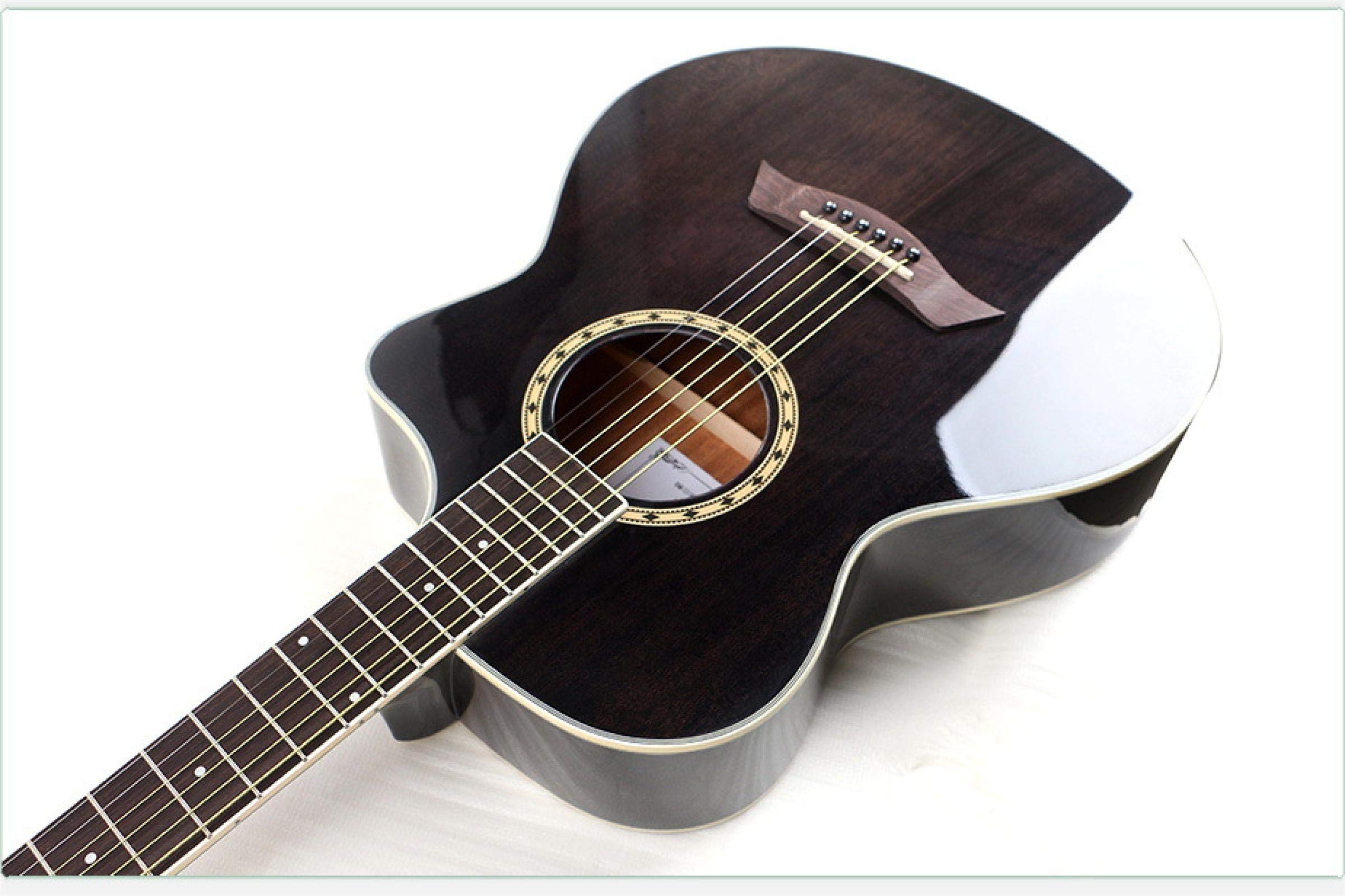 Chitarra acustica elettrica in mogano con corde in acciaio 40 pollici A-Body Guitarra 6 corde Folk Pop Cutaway High Gloss Pickup Blue Black 40 pollici BKS