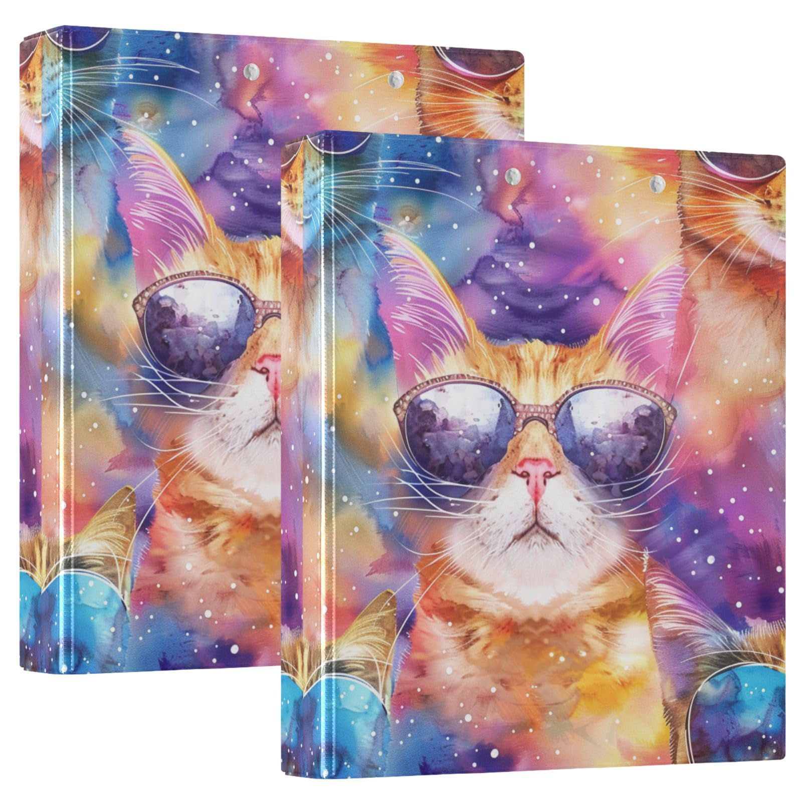 Cat Wears - Raccoglitore a 3 anelli, 3,8 cm, rotondo, contiene 200 fogli con 3 tasche interne in PVC trasparente, per scuola e ufficio