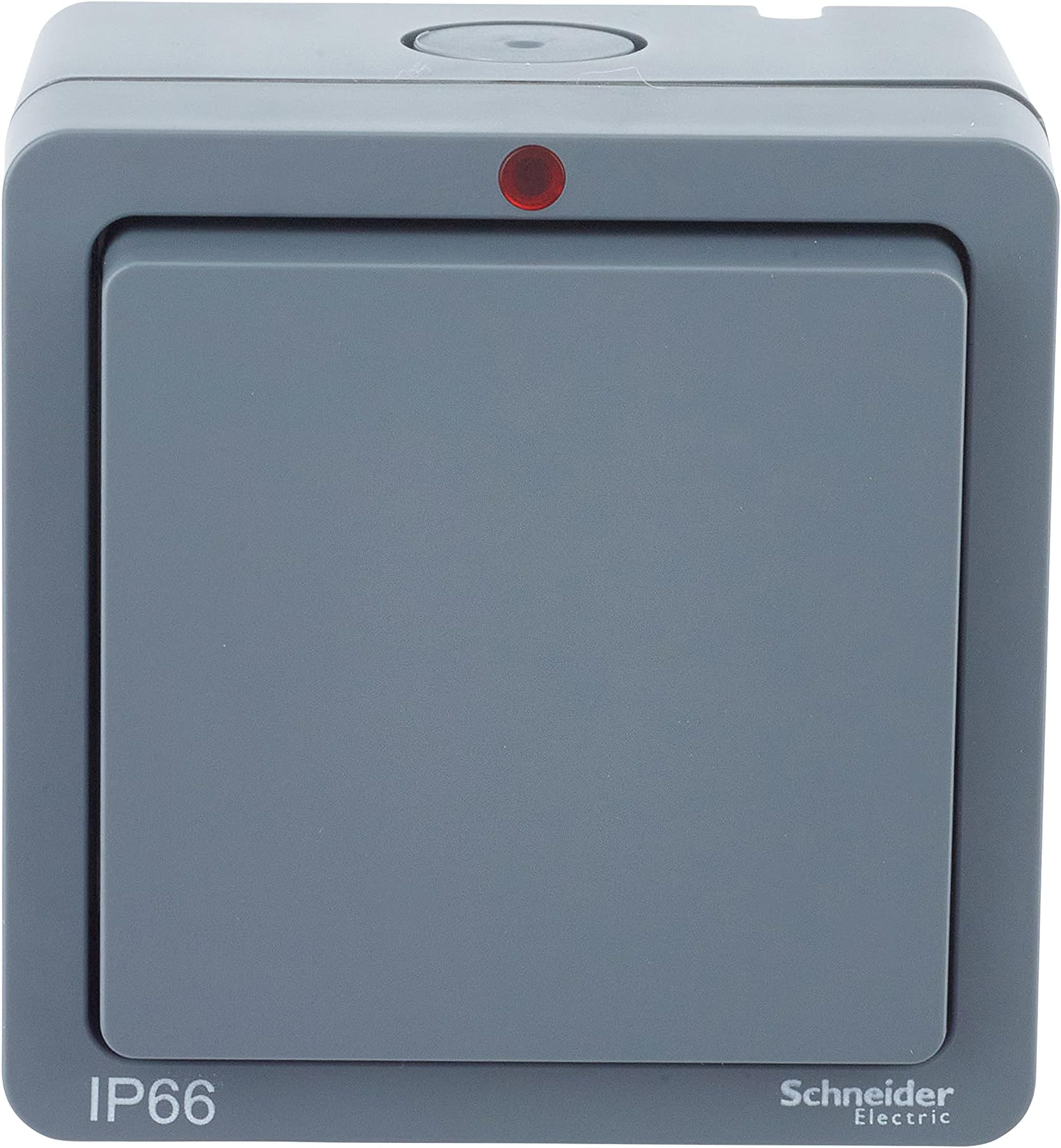 Schneider Electric Lisse Weatherproof IP66 2 gang Switch Enclosure to enable fitting of standard grid module (2 x 1gang dolly, 1 x dumb plate, 1 LED indicator, 0 module) - LWPIUKIT