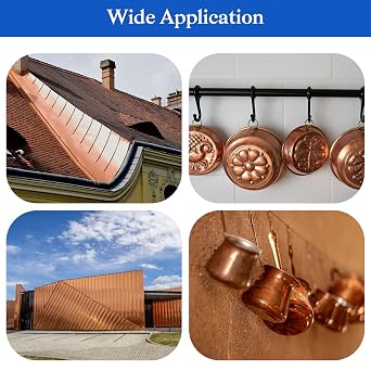 99.9% Pure Copper Sheet Metal Roll, Copper Foil Strip 1000mm x 100mm x 0.4mm, for Roofing Repairs, DIY Crafts, Jewellery Making, Welding