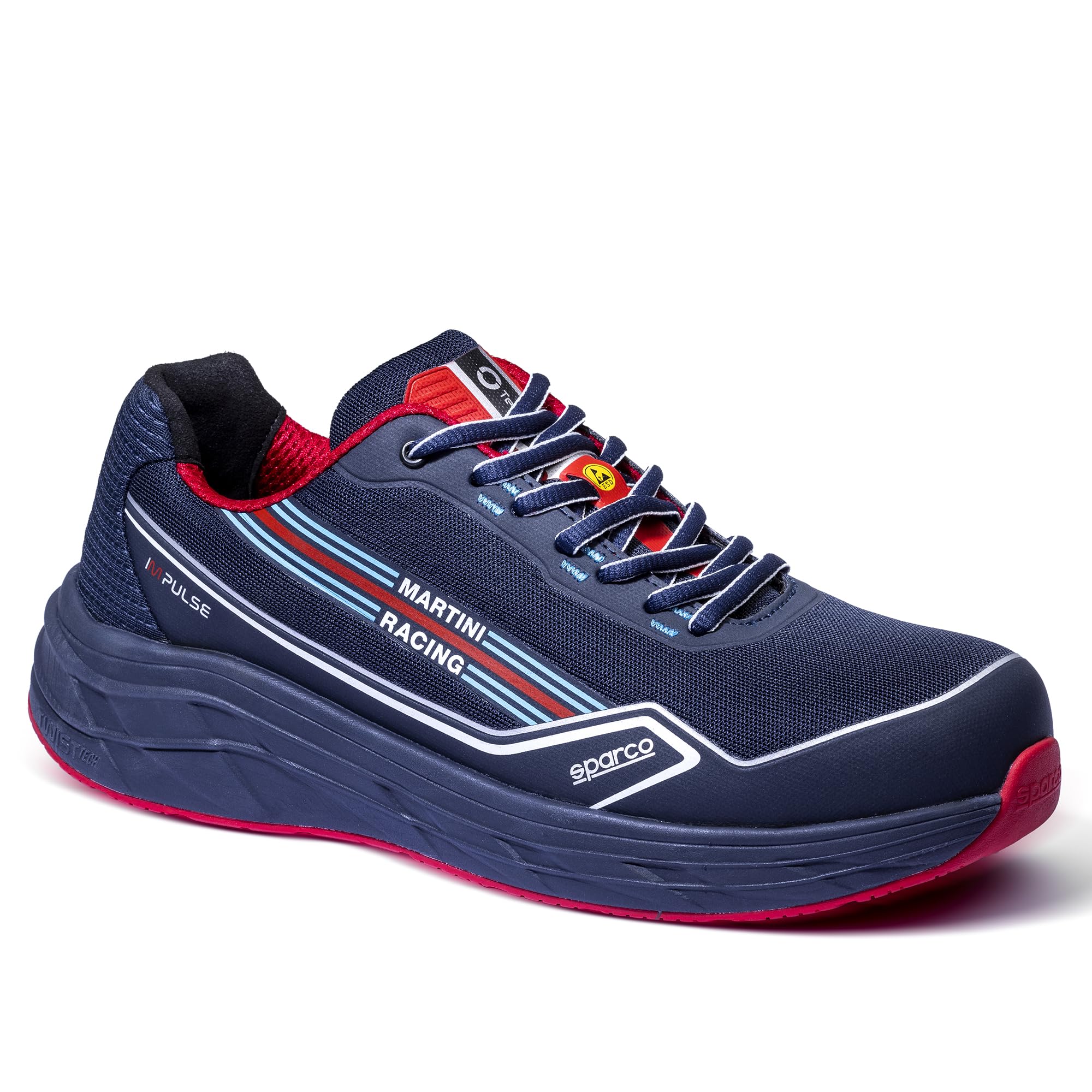 Sparco - Martini Racing Corsica ESD S1PS SR FO HRO- Scarpe Antinfortunistiche Uomo Donna - Scarpe da Lavoro Antiscivolo e Resistenti - Sneaker di Sicurezza in Stile Running - 36 EU