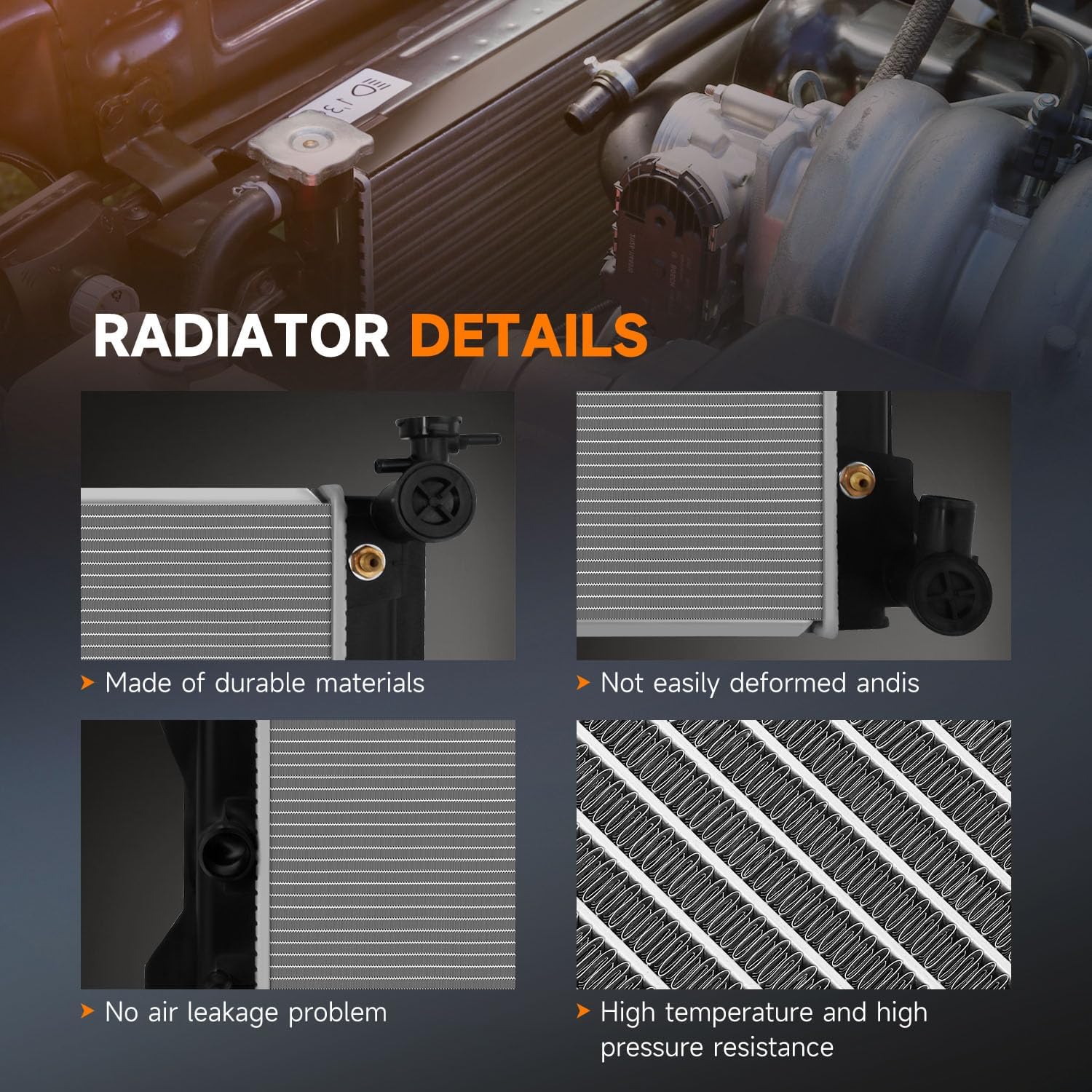 OCPTY 13106 Aluminum Radiator Compatible with 2009-2017 for Toyota Corolla 1.8L 2009-2012 for Toyota Corolla 2.4L 2009-2014 for Toyota Matrix 1.8L Replace# 13106,13153,13239 Engine Coolant Radiator