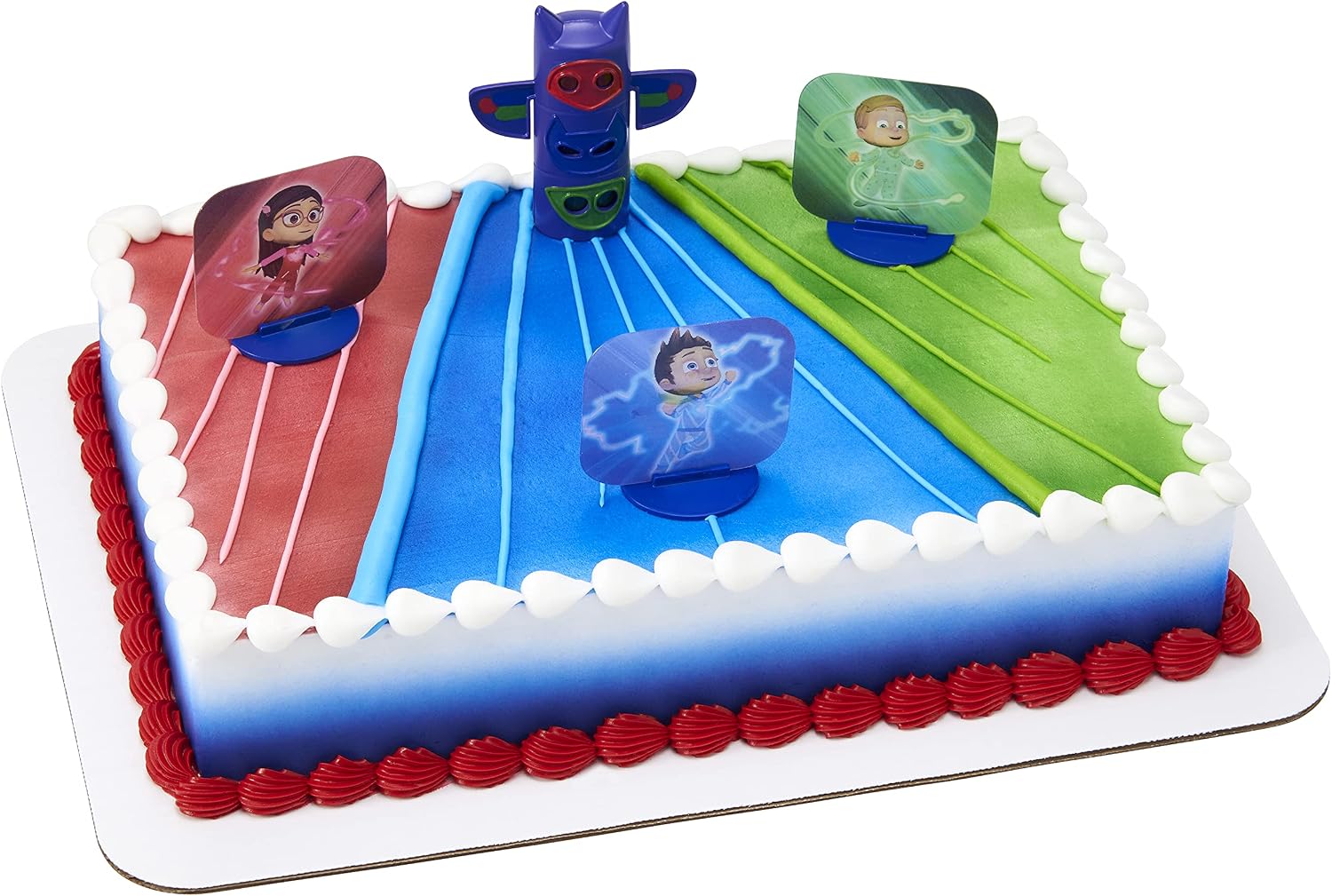 PJ Masks Light Up Cake Topper | 4 Piece Birthday Party Decoration Set