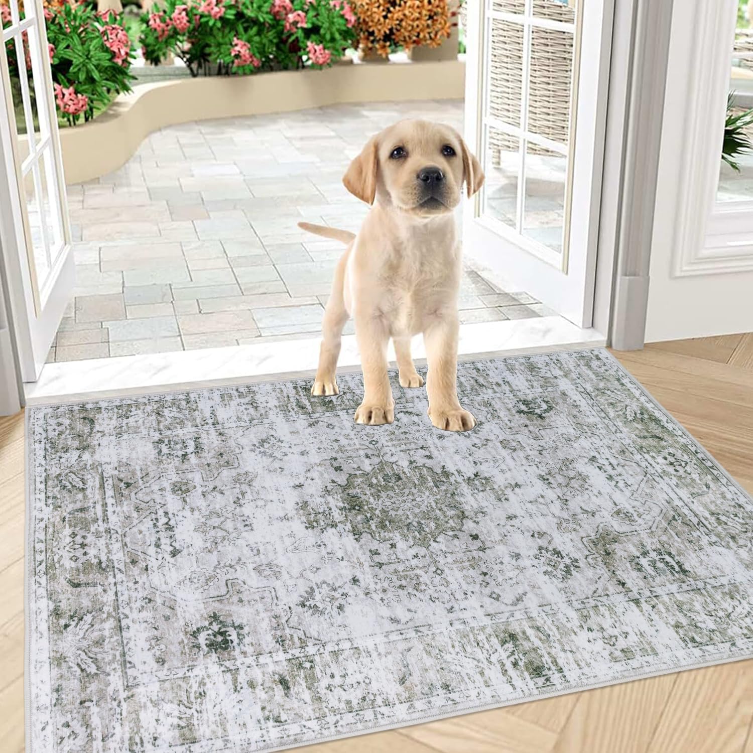 Taupe Entry Rug 32”x48” Taupe Entrance Rug, Vintage Door Mat Indoor Entrance | Dirty ...