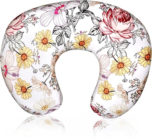 Miniatura 7 de Manta floral para bebé, manta floral de minky para niños y niñas, funda de almohada de lactancia floral, funda de almohada de lactancia para bebés y