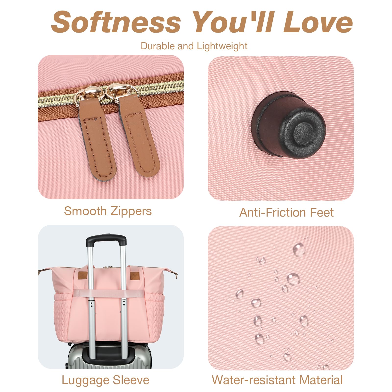 Ritzy, borsa per pannolini di lusso, borsa da viaggio per la mamma, leggera, elegante, con fasciatoio, per mamma, rosa