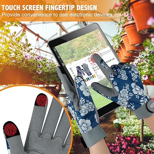 Miniatura 6 de MERTURN Guantes de jardinería para mujer, de cuero resistente, a prueba de espinas, guantes de trabajo para mujer