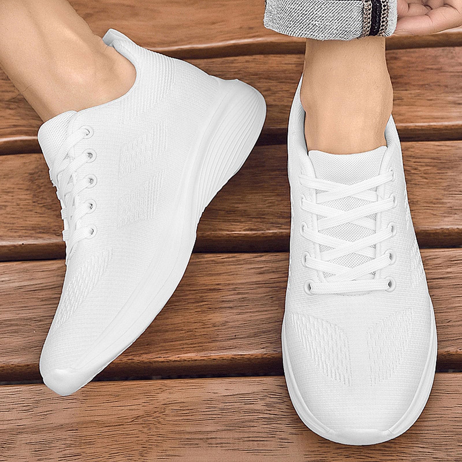 Scarpe da ginnastica da uomo in rete, guadagno altezza 10 cm, scarpe da ginnastica Running Sport Ete, Sneakers con lacci con zeppe, tomaia traforata, suola molto spessa, rialzo interno - corsa, tempo