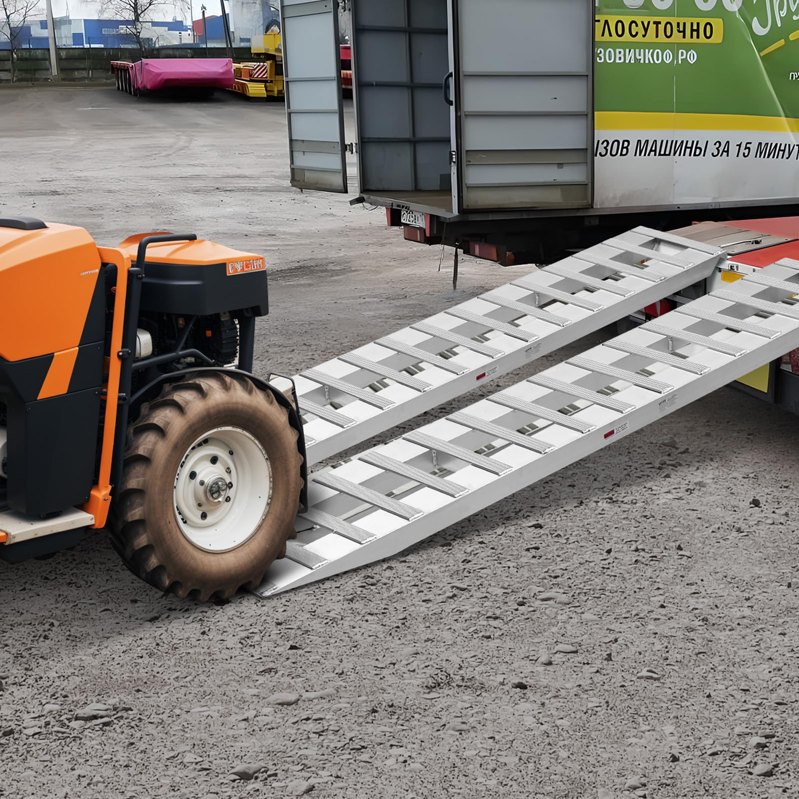 VEVOR 2 szt. 240 x 38 cm, stop aluminium, całkowita pojemność 2721 kg, do wózków, traktorów rolniczych, ATV, kosiarek, motocykli, motocykli