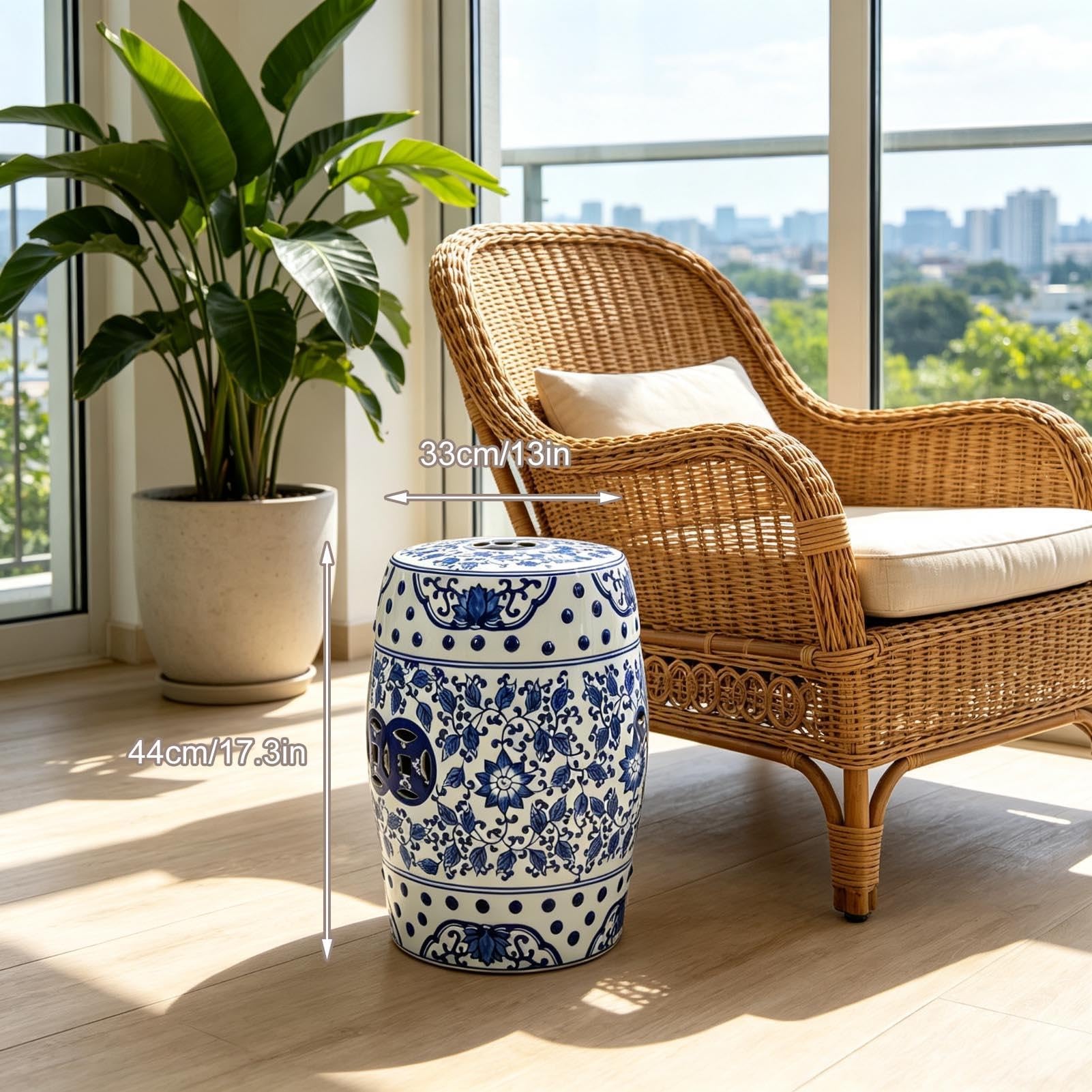 Ceramiczny Stołek Ogrodowy Chinoiserie Na Zewnątrz Dekoracyjny Stołek Do Perkusji Wewnątrz Na Zewnątrz Stolik Boczny Ręcznie Malowane Stołki Ogrodowe Na Patio W Ogrodzie Balkon Salon