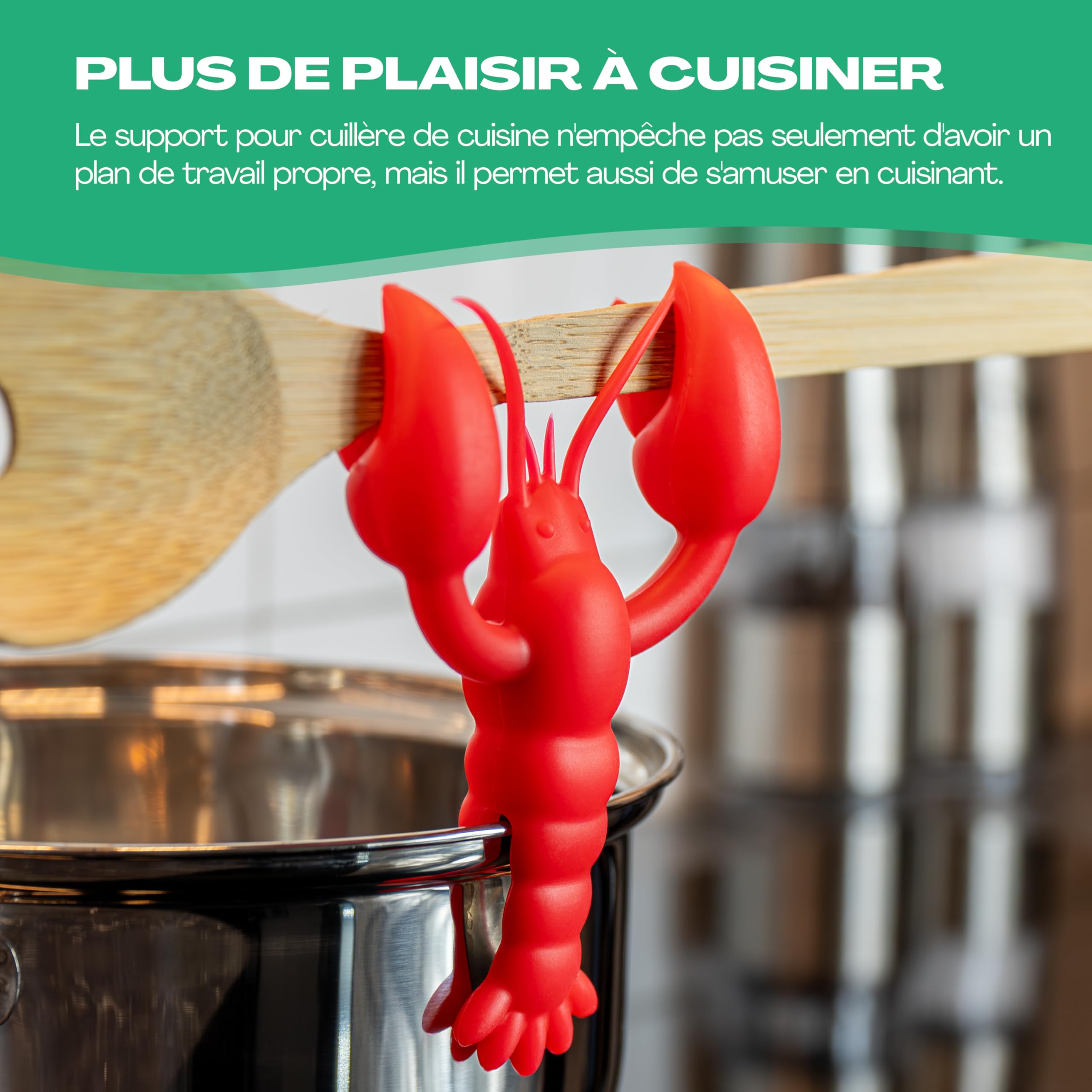 Repose Cuillère Silicone Résistant à la Chaleur sans BPA Fixation Pot