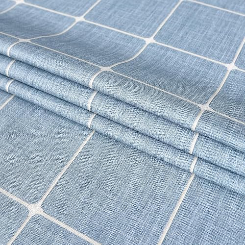 Miniatura 3 de Mantel rectangular de plástico, mantel de vinilo gris, impermeable, lavable, para mesa de comedor (54 x 108 pulgadas, color gris a cuadros)