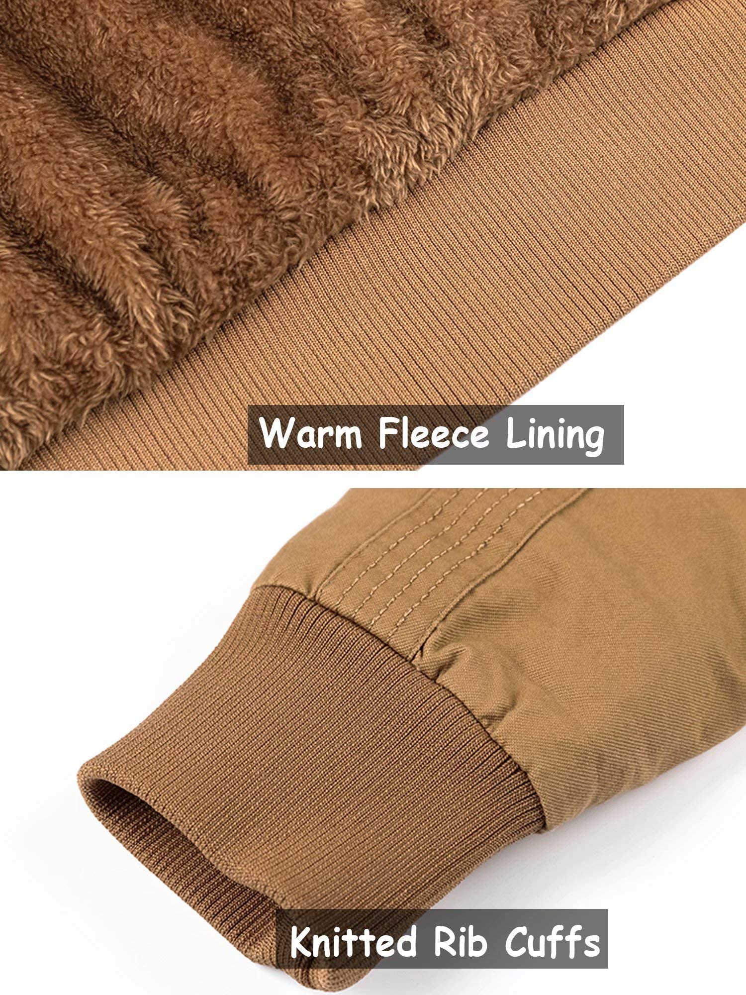 MAGCOMSEN Giacca invernale da uomo in pile caldo giacca bomber militare da lavoro casual giacca a vento cappotto con tasche multiple