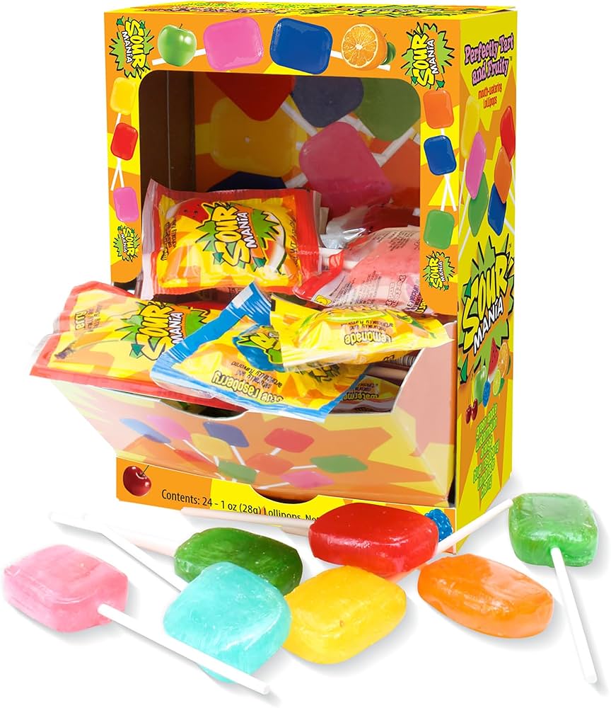 Amazon.com : Yummy Lix Sour Mania Gourmet Lollipops, (Pack of 24