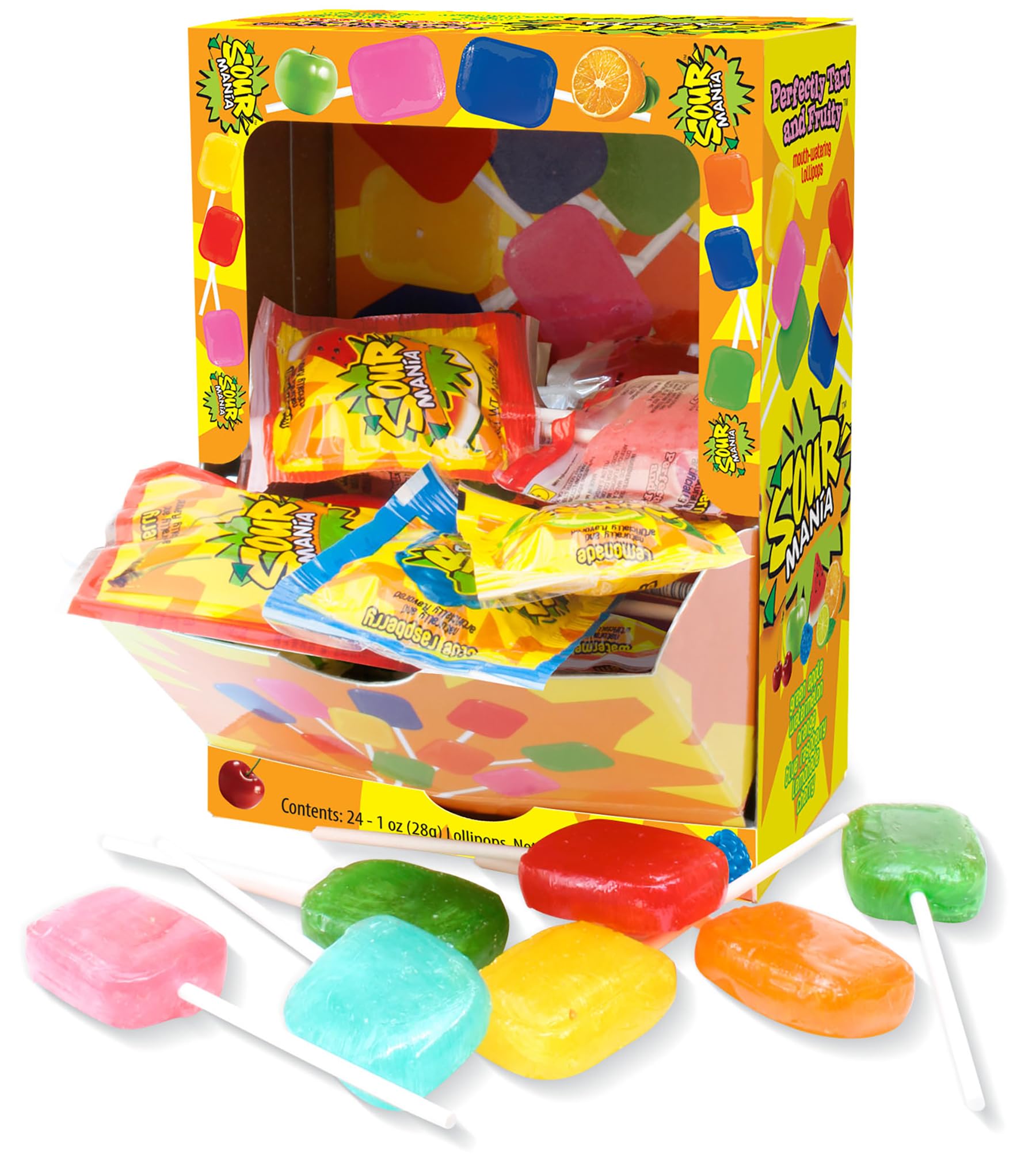 Amazon.com : Yummy-Lix Lollipops (Pack of 24, Sour Mania