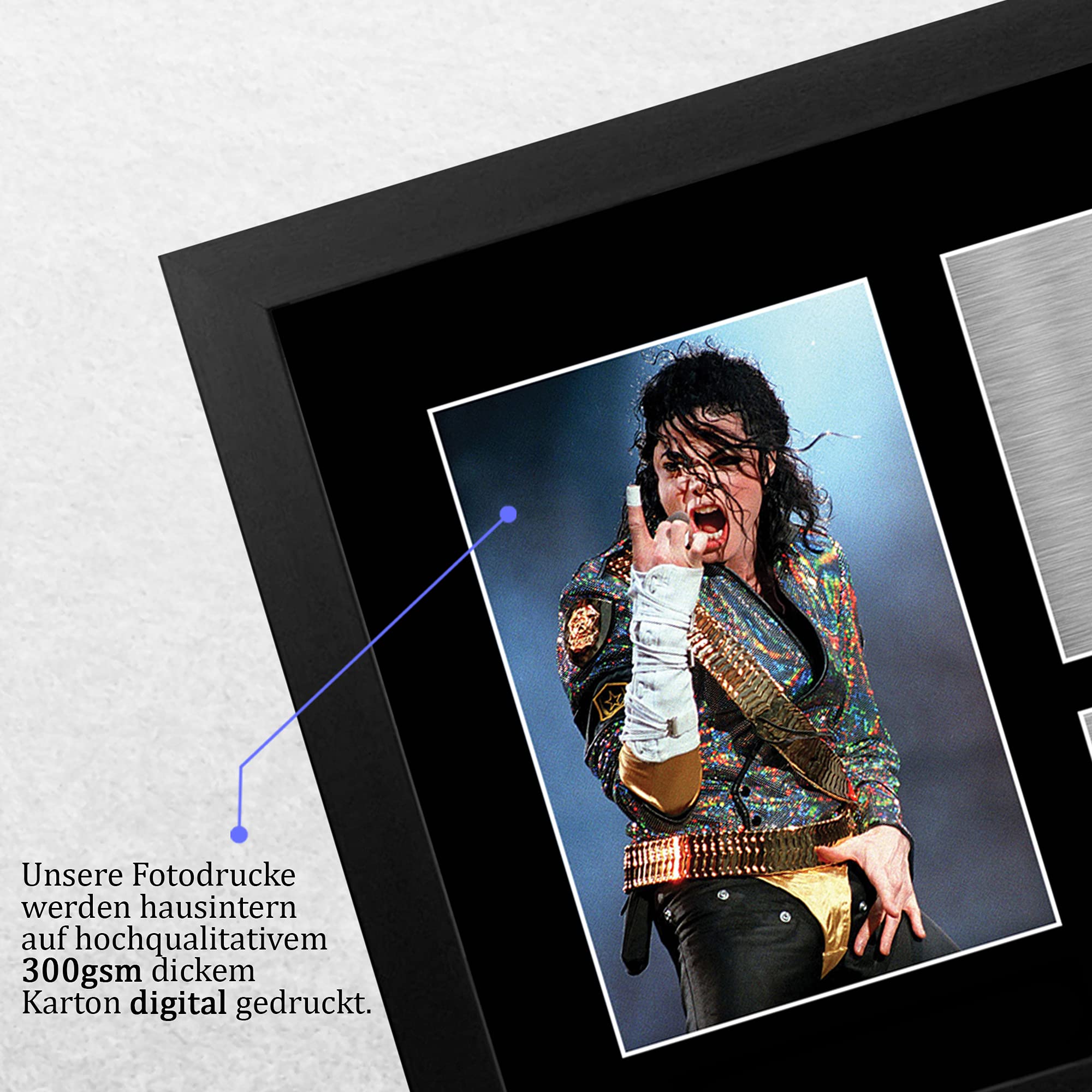 HWC Trading Michael Jackson A4 Gerahmte Signiert Gedruckt Autogramme Bild Druck-Fotoanzeige Geschenk Für Musik-Fans