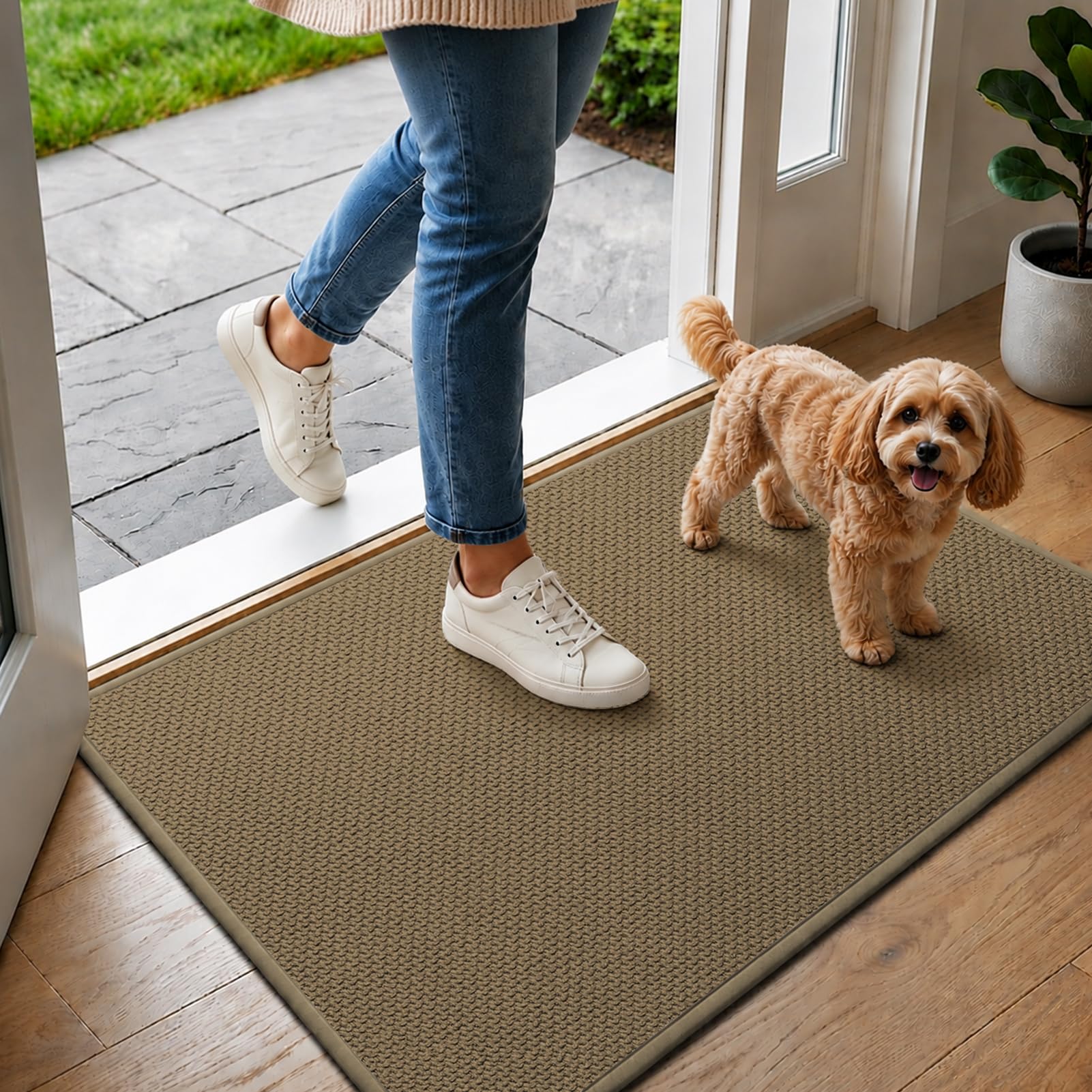 SOQKEEN Indoor Door Mat, Dirt & Moisture Trapping, 50 x 80 cm, Brown