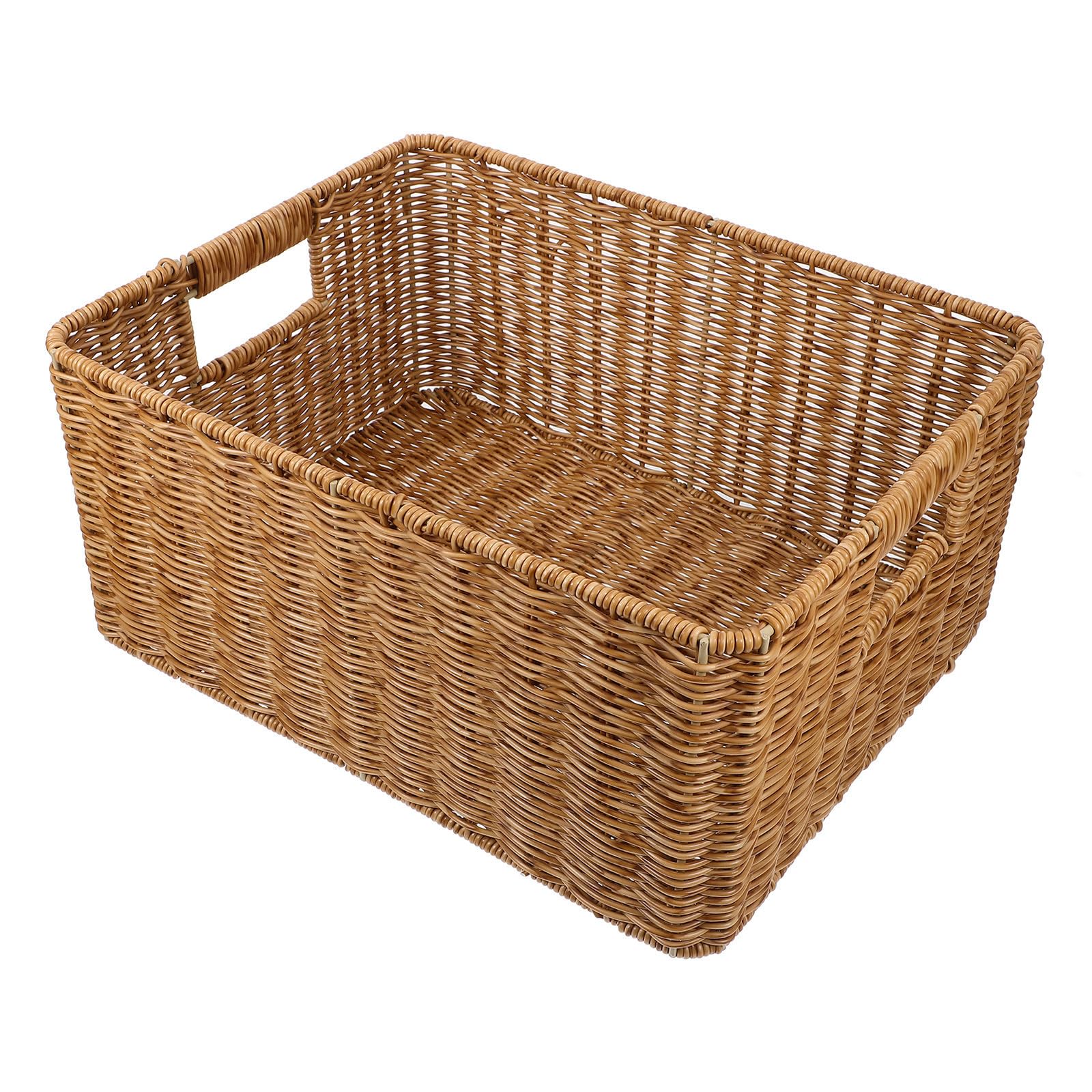 Panier de rangement extra large au design rustique chic en polypropylène et fer
