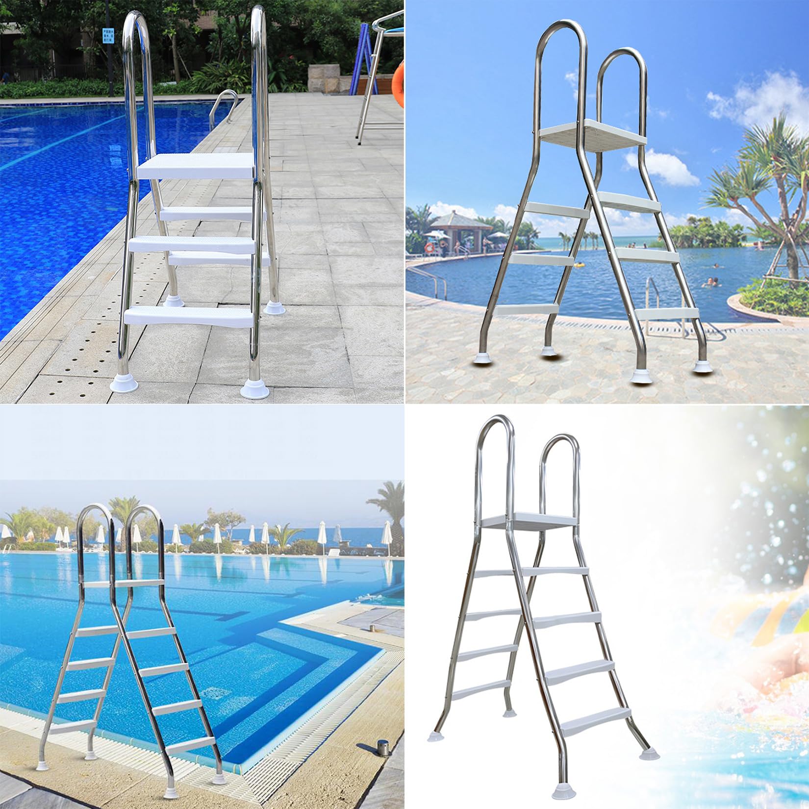BOTOWI Marches d'échelle de piscine de 18 pouces Remplacement Marches d'échelle de piscine universelles pour escaliers en plastique moulé robustes creusés et hors sol, capacité de poids de 500 lb,1pcs