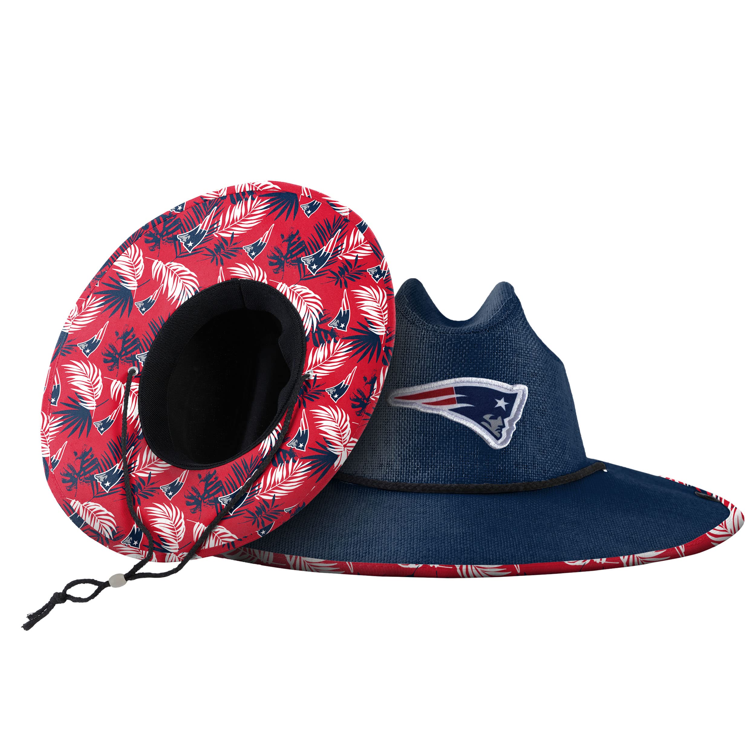 FOCO Mens NFL Team Color Floral Lifeguard Beach Straw Sun Hat