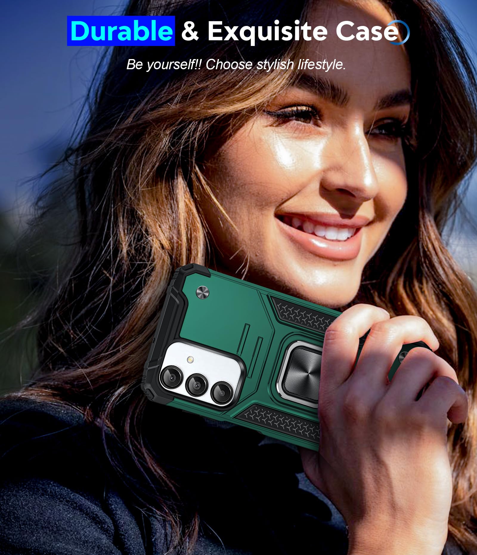 LeYi Etui do Samsung Galaxy A16 5G z [2 opakowania] Szkło hartowane + folia na aparat [2 opakowanie], metalowa obudowa silikonowa TPU odporna na wstrząsy zderzak do telefonu Samsung A16 5G Zielony