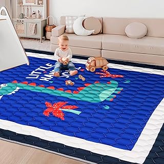 BLUEQUE Baby Play Mats for Floor - Foldable Portable Kids Play Mat, Thicken Cushioning Padding Foam Playmate for Baby and ...
