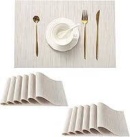 Vista 61 de Leetaltree - Manteles individuales, resistentes al calor, antideslizantes, para mesa de comedor, lavables, duraderos, tejido de PVC