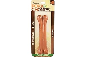 Roasted Pressed Pork Skin Dog Chew, 7-Inch Bone, 1 Count - Long-Lasting...