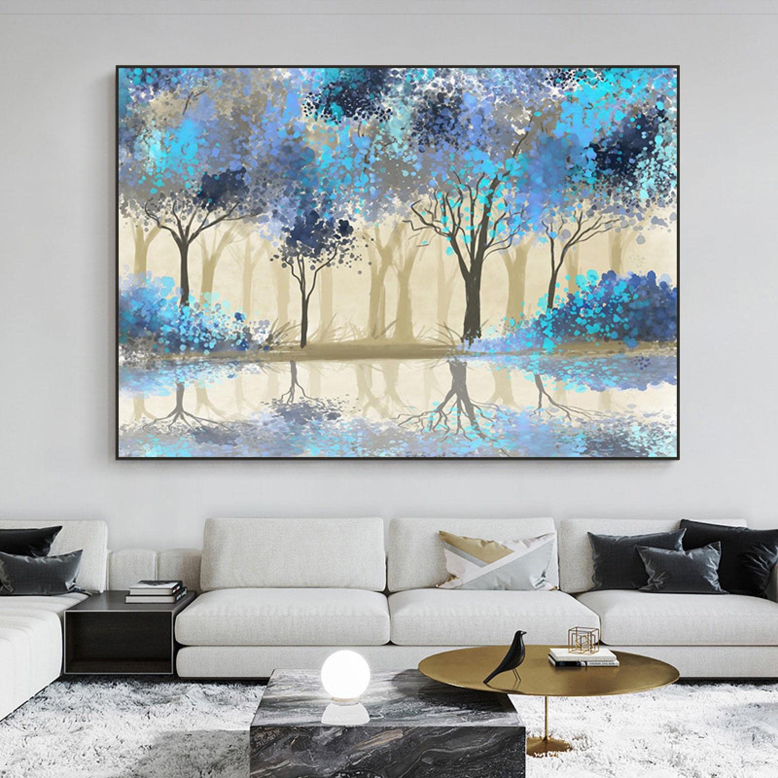 Affiche murale forêt bleue pour insuffler la sérénité dans la maison - 8
