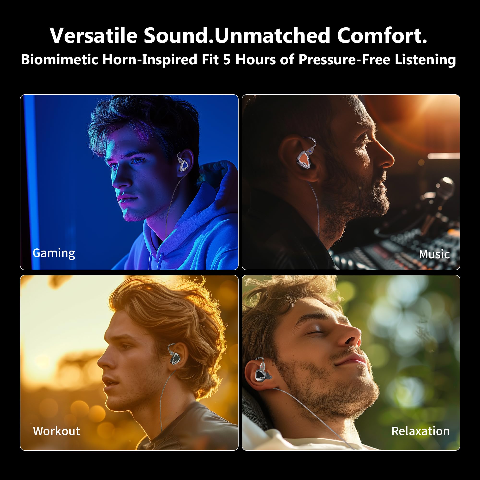 Hidizs MS2 PRO - Auricolari Iem cablati, driver doppi magnetici da 10,2 mm, monitor in-ear Hybird 1DD+1BA, stampaggio integrato in lega di zinco, filtri pneumatici per musicisti audiofili, cavo OFC