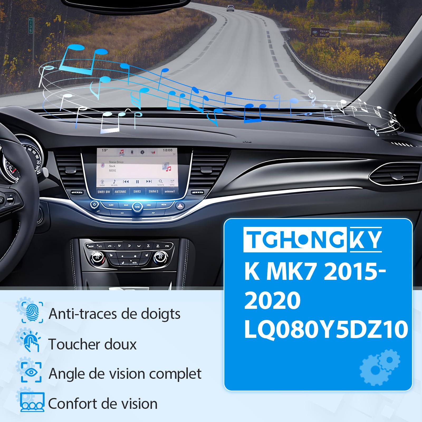LQ080Y5DZ10 Écran pour Opel Astra K MK7 2015-2020 Écran LCD pour Navi 900 Écran Tactile LCD avec Outils XX
