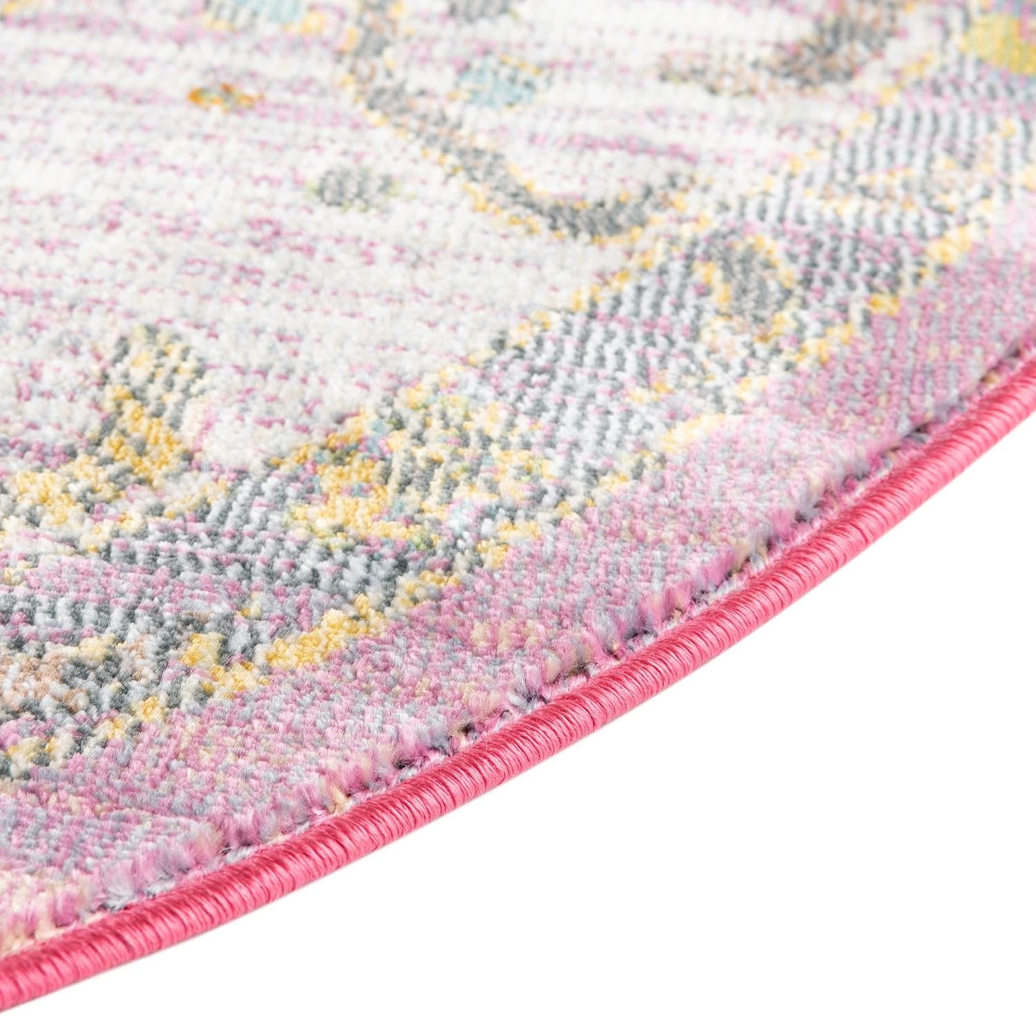 Rugs.com - Paragon Rug – 3' 3 x 5' 3 Oval Pink Easy-Clean Rug – Traditional Accent for Entryways, Bedrooms, and Home Offices