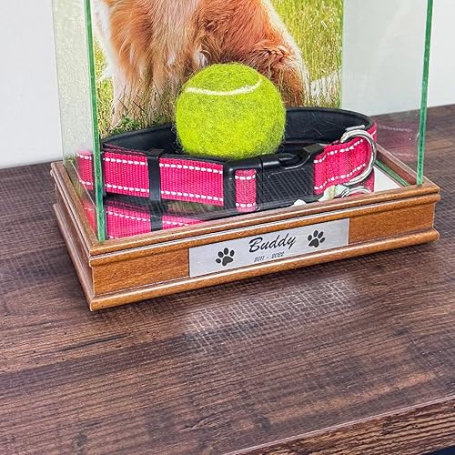Miniatura 5 de Perfect Cases Vitrina conmemorativa para mascotas con impresión fotográfica de 8 x 10 pulgadas en la parte posterior y grabado personalizado