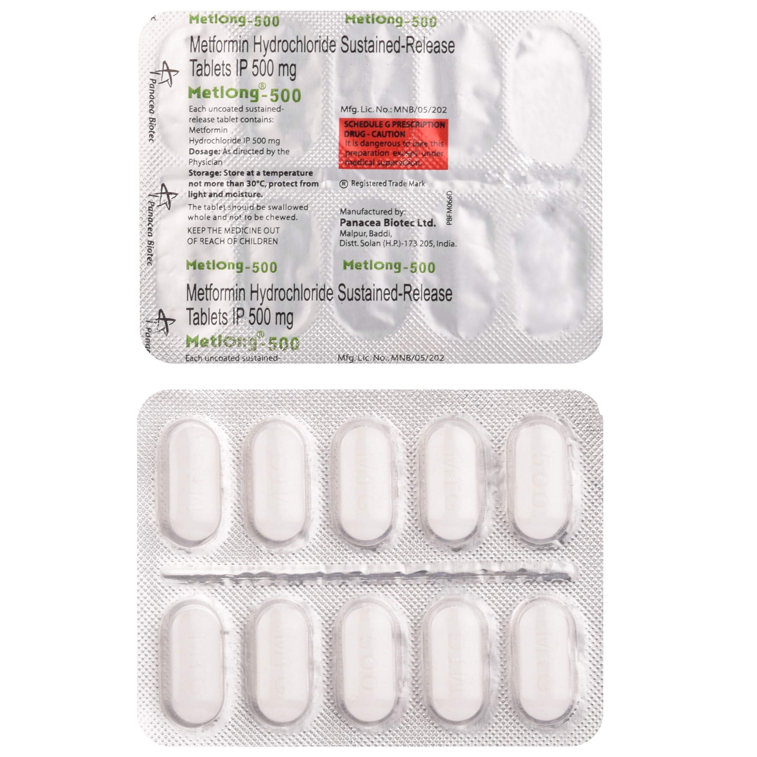 Metlong-500 - Strip of 10 Tablets