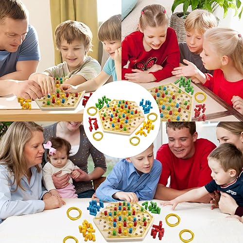 Miniatura 6 de Juego de mesa de ajedrez de triángulo de cadena, 2 jugadores para juegos nocturnos familiares, juegos de estrategia de rompecabezas de escritorio de