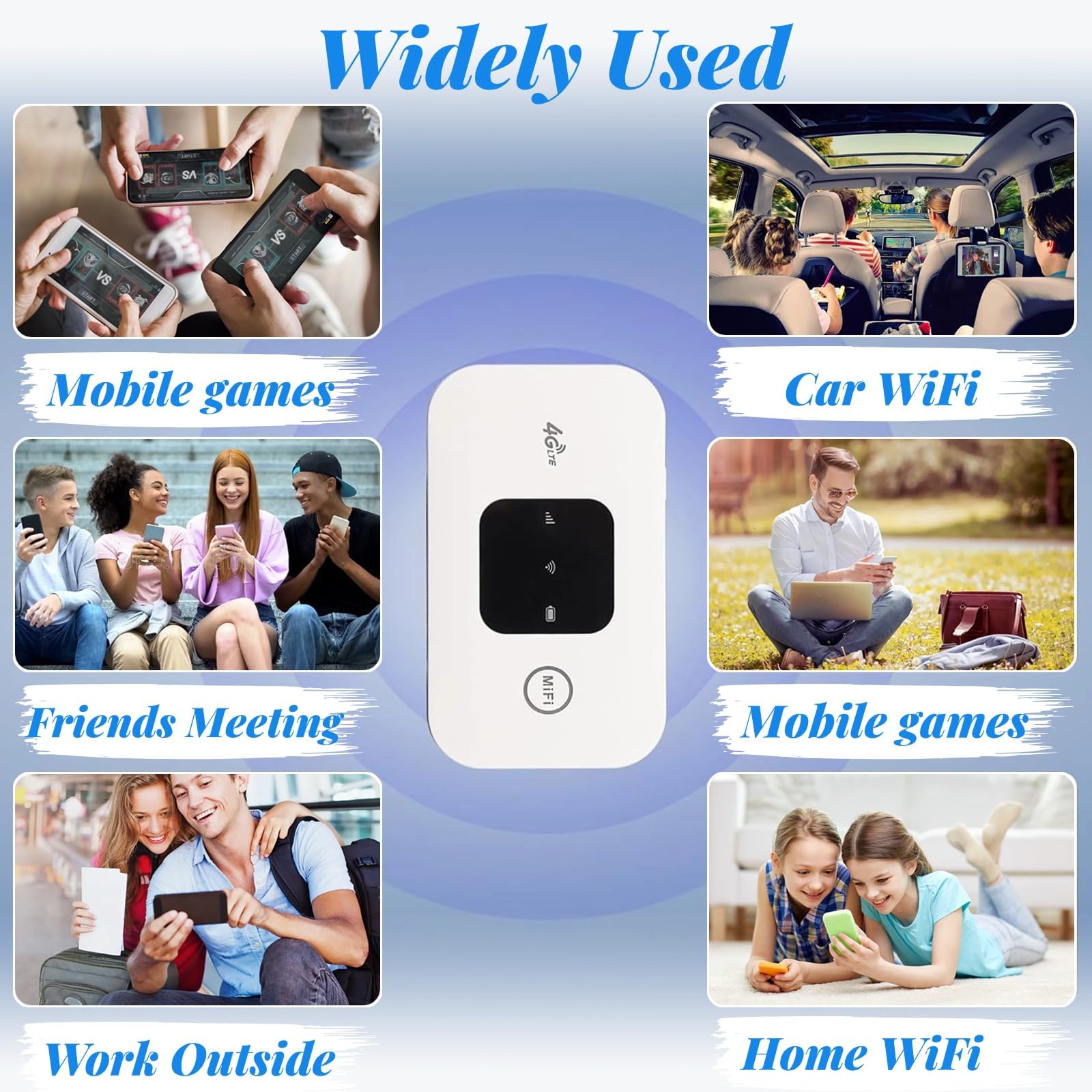 Wi-Fi Portatile, MF800-2 Dispositivi Hotspot Mobile 4G per Viaggi Con Condivisione di 10 Utenti, Supporto per Slot per Scheda SIM B1 B3 B5