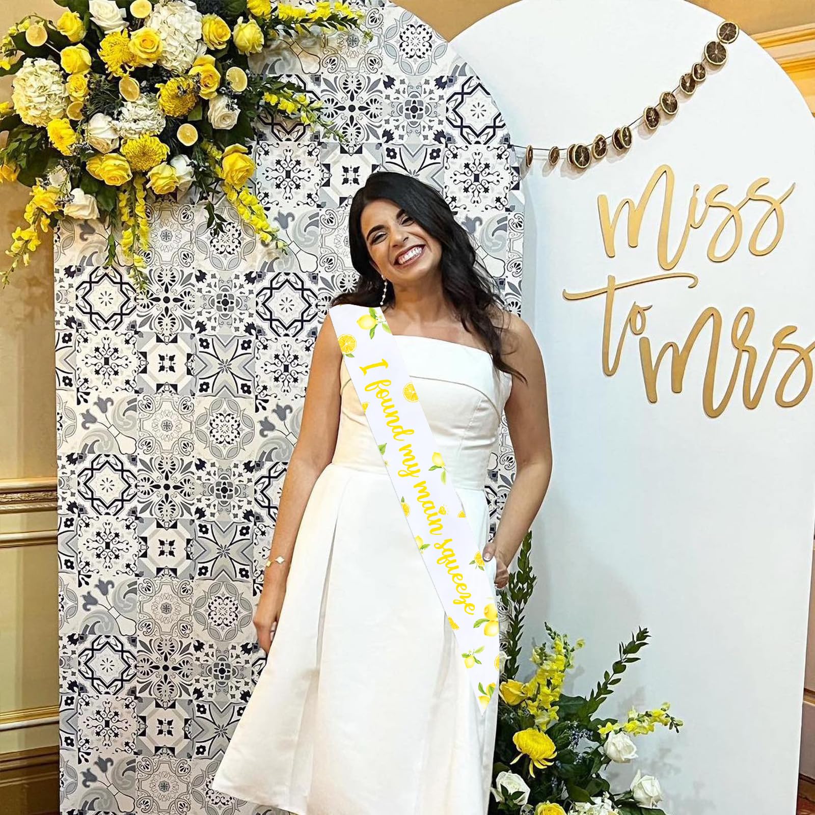 lemon bridal shower dress Wedtrend Women Lemon Yellow Chiffon Wedding Guest Dress with Slit One  Shoulder Long Bridesmaid Dress – WEDTREND