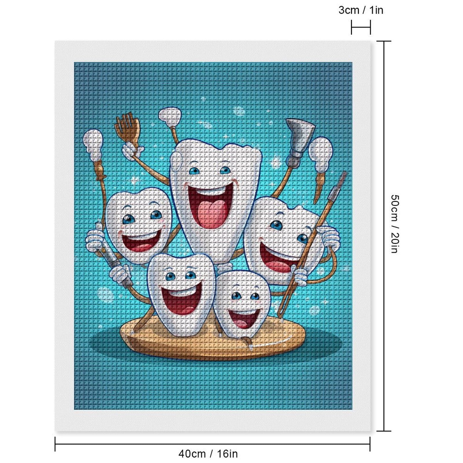 Teeth Dentist Dentistry Dental Square Diamond Painting Kits Full Drill Wall Art Decoration Gifts for Home Living Room Office
