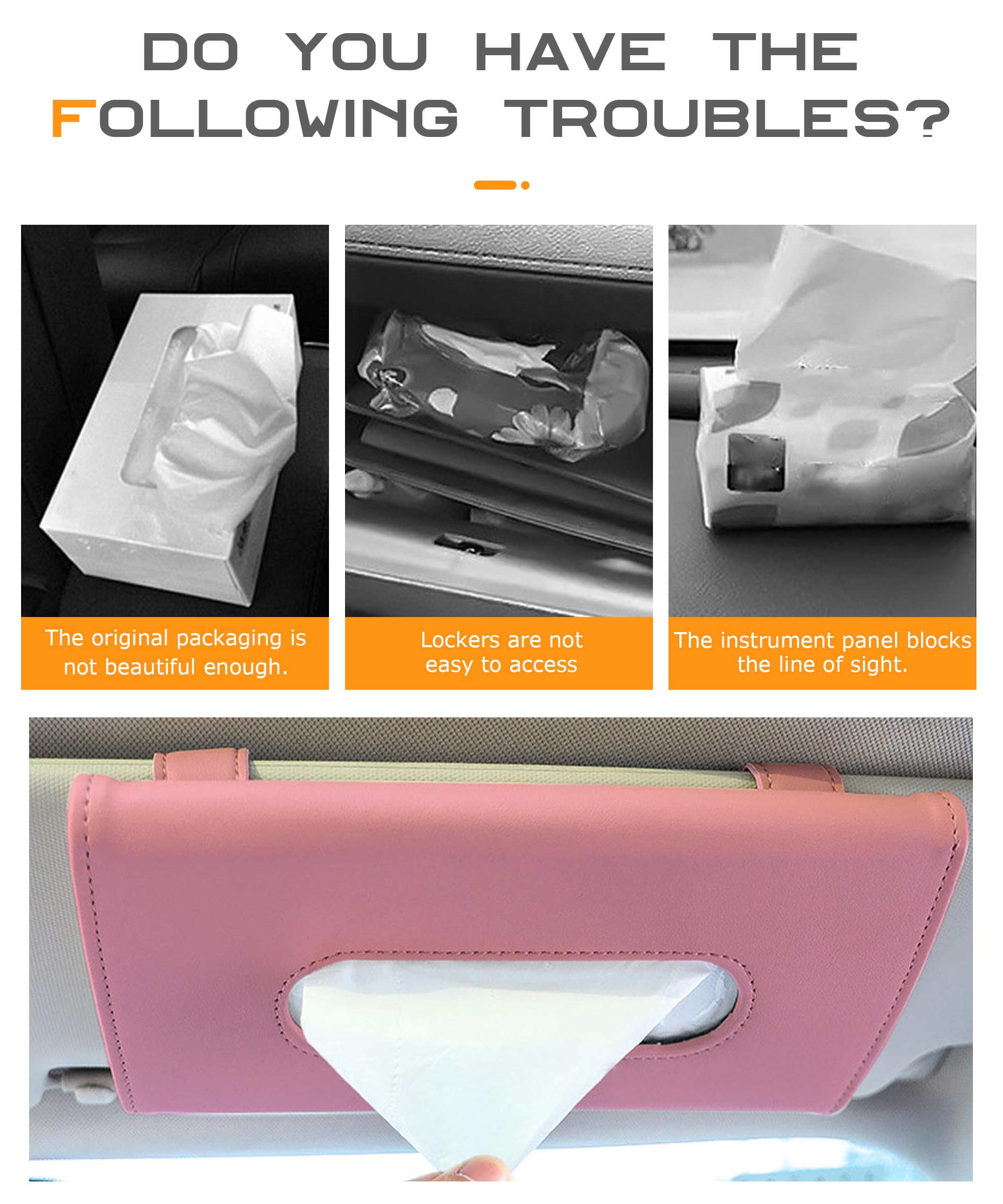 Porta Fazzoletti Per Auto Con Cristalli - Bianco, Per Visiera O Sedile, Design Elegante - Foto 6