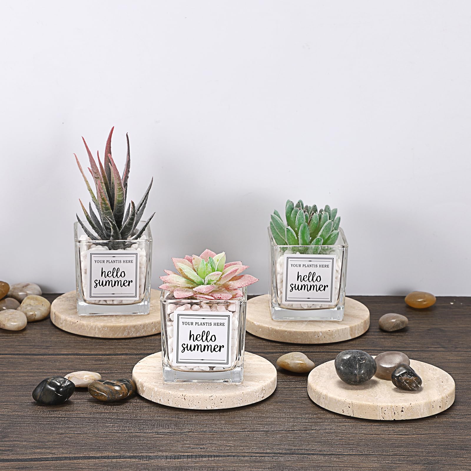 4 posavasos hexagonales de travertino de 10 x 10 cm con almohadillas de madera suave, posavasos de travertino de mármol beige natural, posavasos de piedra de travertino para bebidas, café