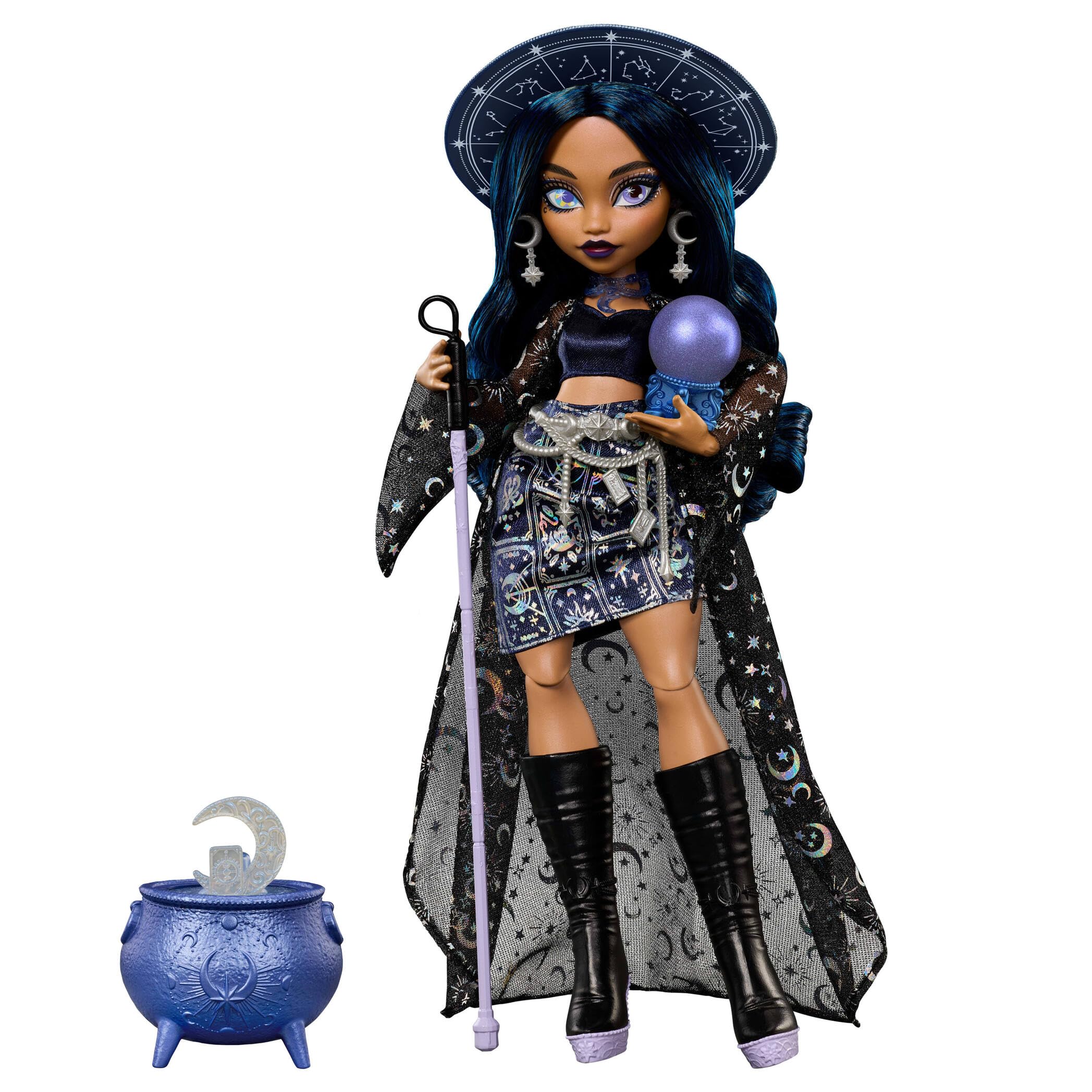 Monster High Doll, Moonspell Magic Claire De Luna The Clairvoyant Witch with Cauldron Surprise & Accessories like Crystal Ball, JMB89