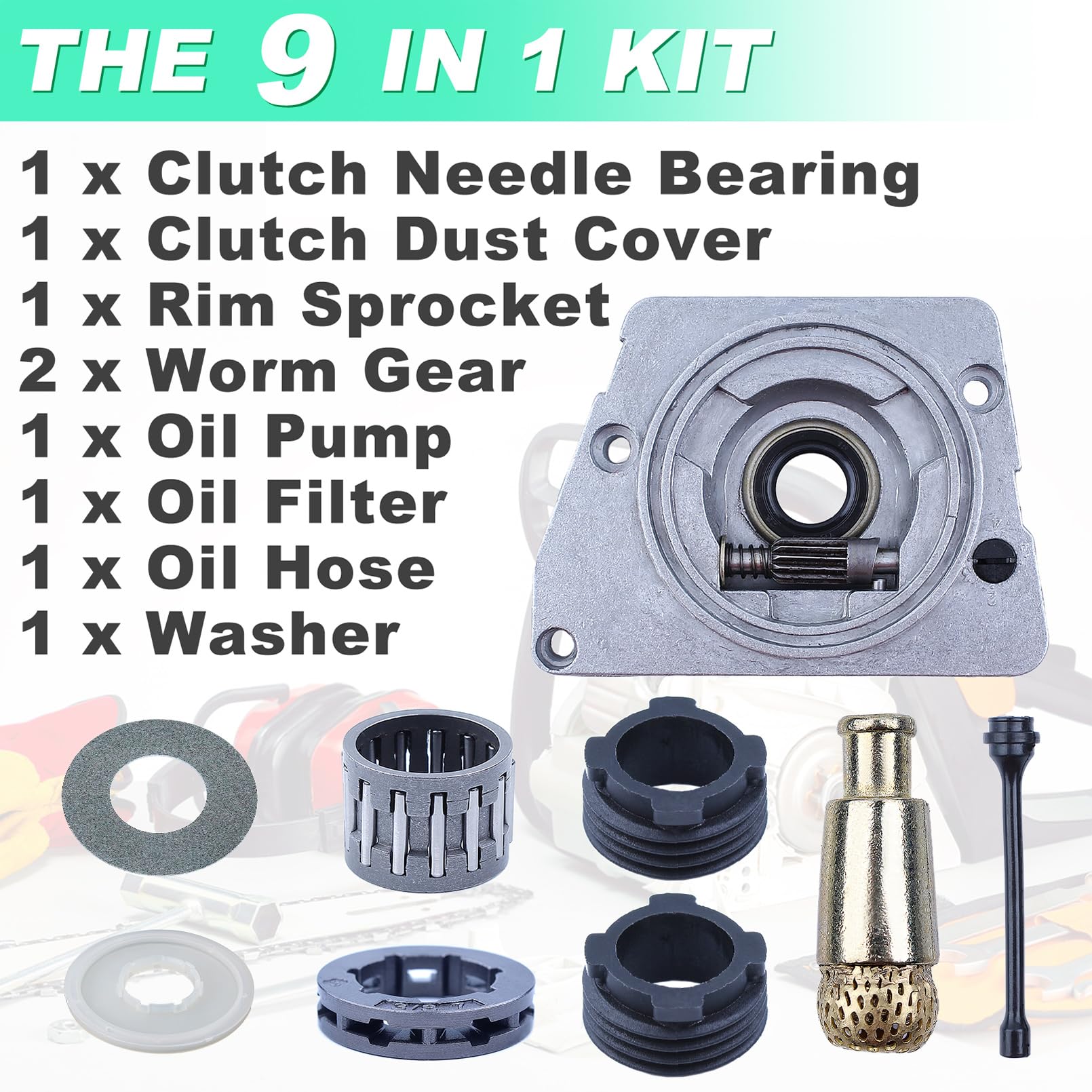 INGRANAGGIO POMPA OLIO PER HUSQVARNA 61 66 266 268 272 MOTOSEGA - Foto 2