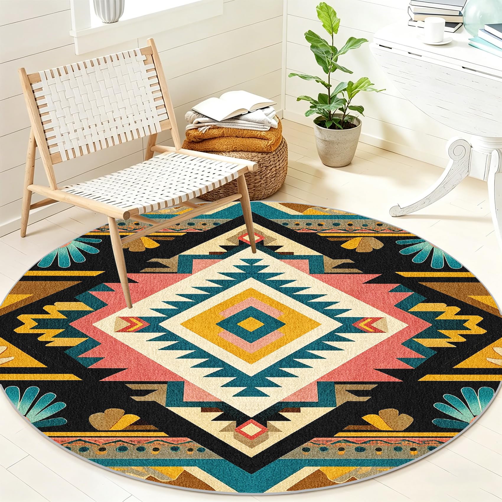 Tapis rond poil ras lavable pour un entretien facile au quotidien