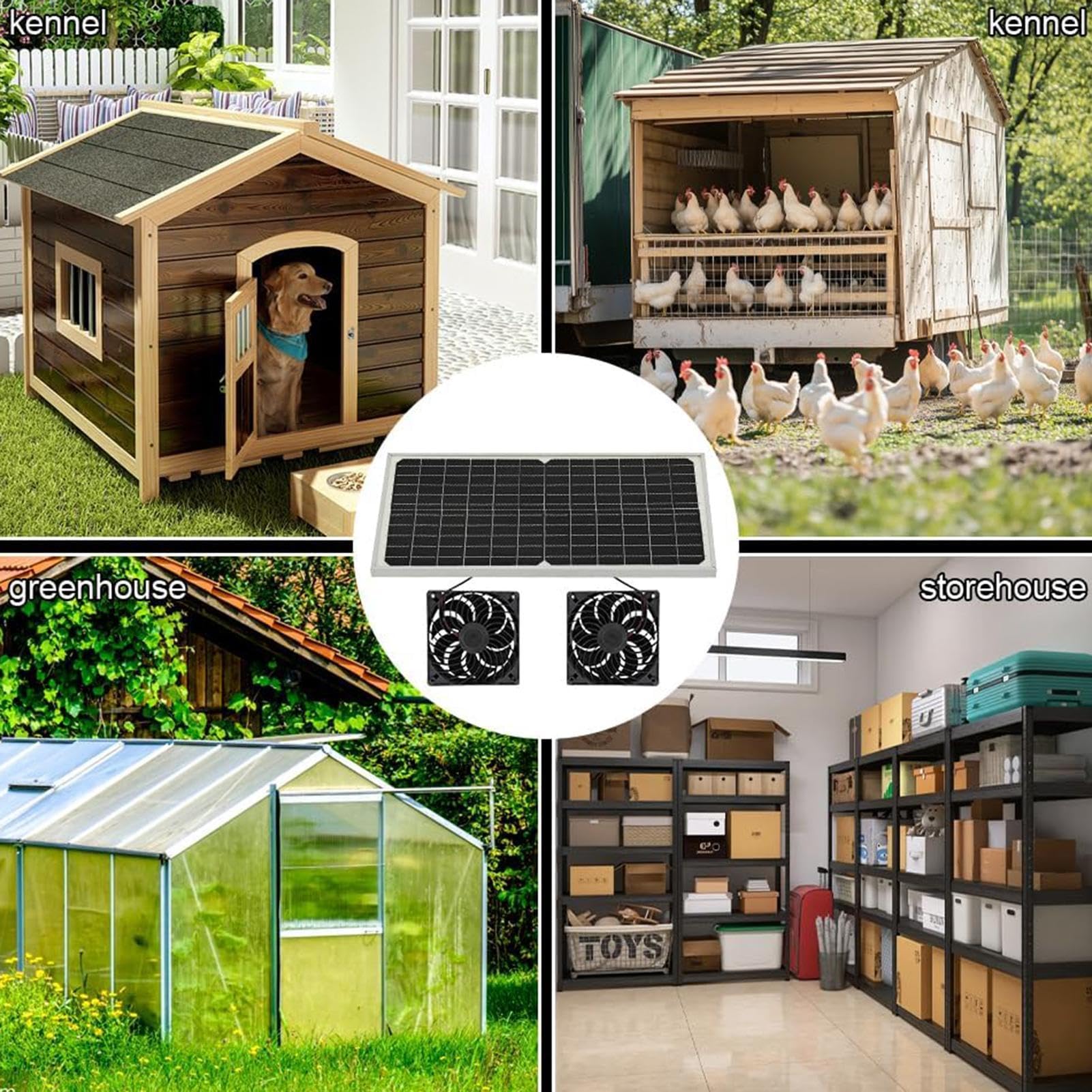 Ventilatore Solare Ventilazione Silenziosa A Risparmio Energetico 16W | Di Ventilazione Solare Per Esterni per Casa, Serra, Pollaio, Capanno, Campeggio, Canile, Soffitta, Officina
