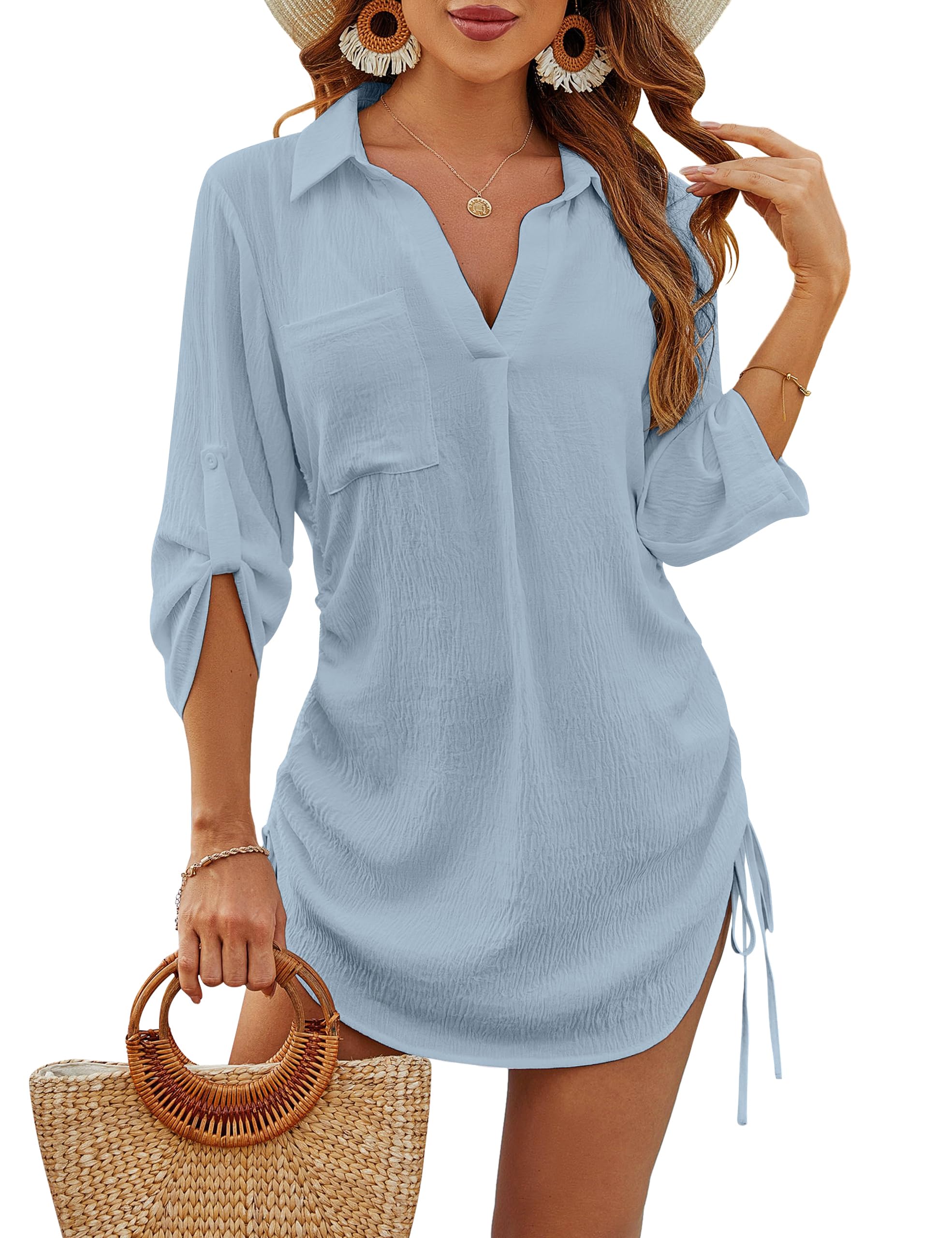Blooming Jelly Traje de baño para mujer, salida de baño con cordón, vestido de playa