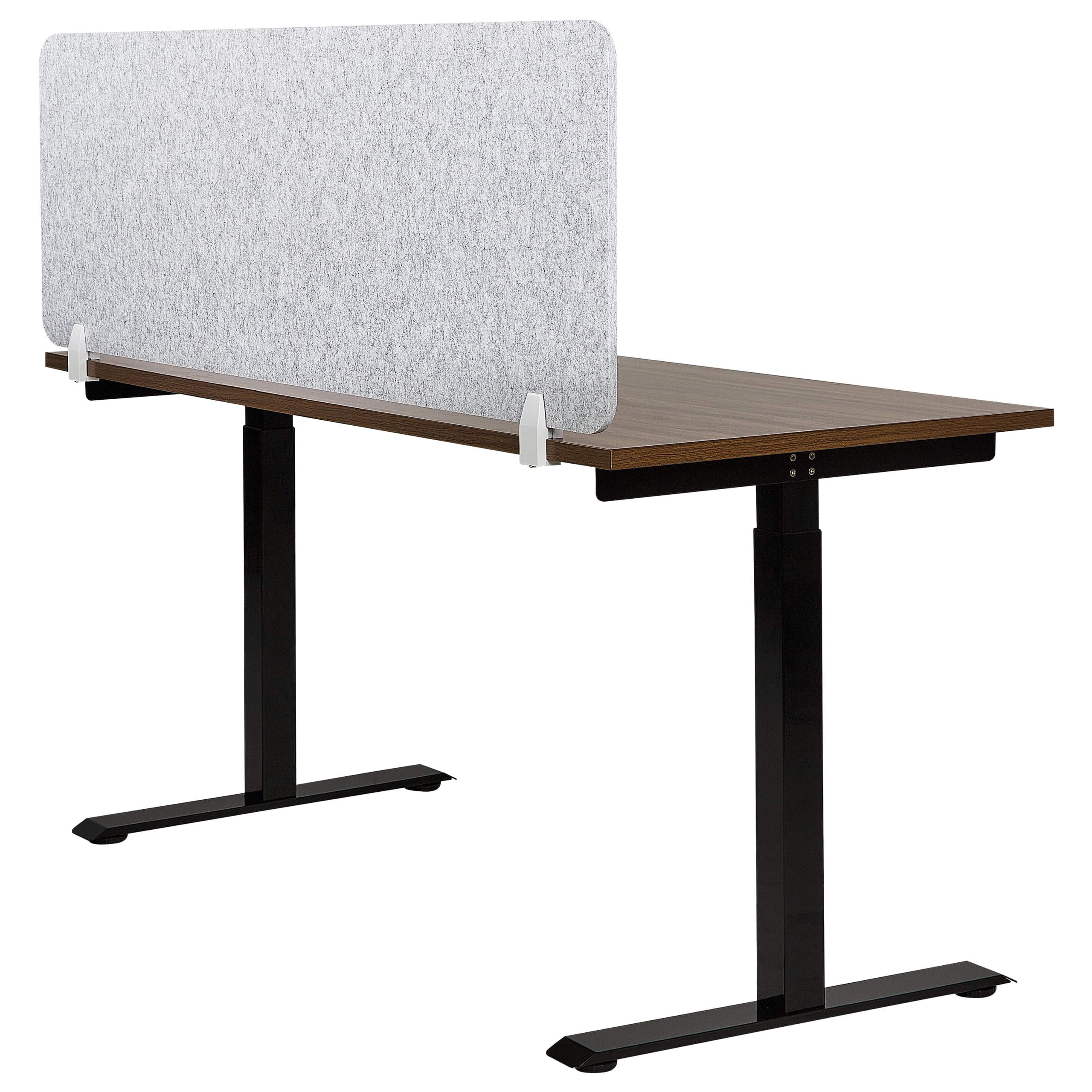 Beliani Panneau Séparateur de Bureau Acoustique et Visuel 160 x 50 cm en Polyester et Matériau Synthétique Gris Foncé Split