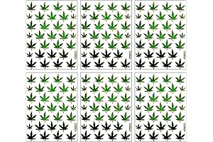 PP Sticker 1 Sheet Shiny Marijuana Leaf Pot Weed Grass Ganja Hippie...