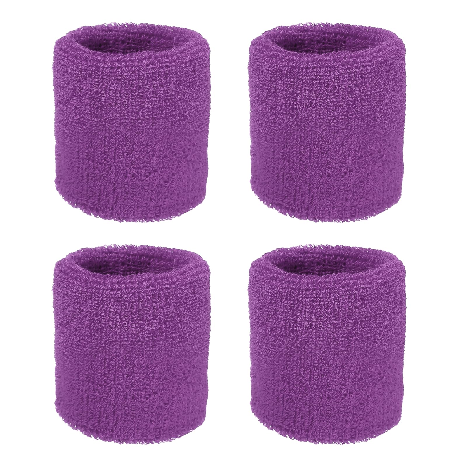 YELARXI Wristbands Sweatbands, Wrist Bands for Sweat Sports Wristbands 3x3 in & 4 Pack & Deep Magenta-Fitting for (Tennis/Basketball/Football/Running/Working Out/Men & Women)