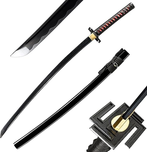 JIHPEN sword, Ichigo Kurosaki, espada katana hecha a mano de 41 pulgadas, acero de alto carbono 1060, en blanco y negro, muy afilada