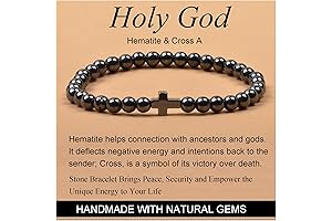 Hematite and Cross - Holy God - Massive Charm Bracelet